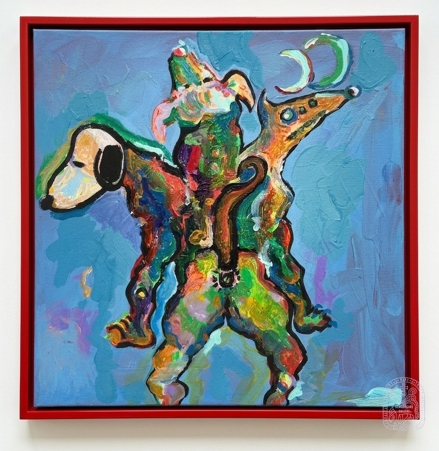 Artwork: Cerberus, Acrylic on Canvas, 40x40 cm, 2024