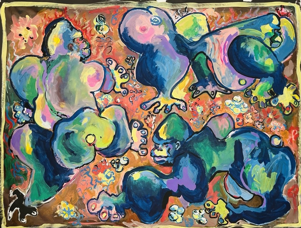 Artwork: Primal Dance, Acrylic on Canvas, 100x120 cm, 2023