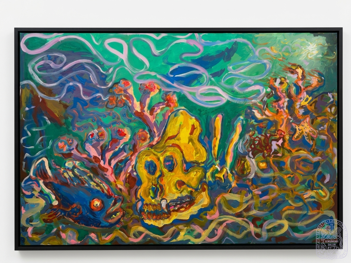 Artwork: Down The Abyss, Acrylic on Canvas, 100x150 cm, 2024